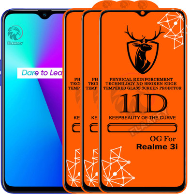 Express Buy Edge To Edge Tempered Glass for 11D Glass - Realme 3i(Pack of 3)