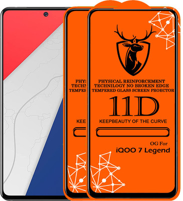 Express Buy Edge To Edge Tempered Glass for 11D Glass - Vivo iQOO 7 Legend(Pack of 2)