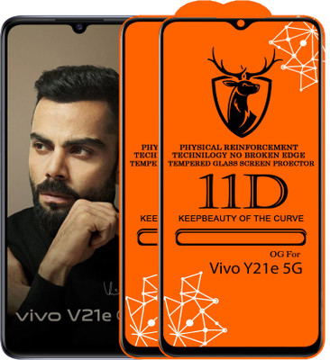 11D Edge To Edge Tempered Glass for 11D Glass - Vivo V21e 5G (Pack Of 2)(Pack of 2)