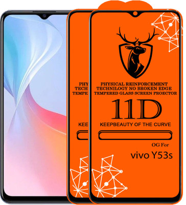Express Buy Edge To Edge Tempered Glass for 11D Glass - Vivo Y53s(Pack of 2)