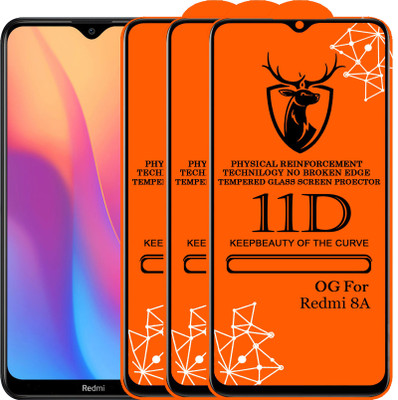 BVR Edge To Edge Tempered Glass for Redmi 8A(Pack of 3)