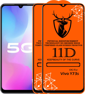 SBSPROTECTION Edge To Edge Tempered Glass for Vivo Y73s(Pack of 2)