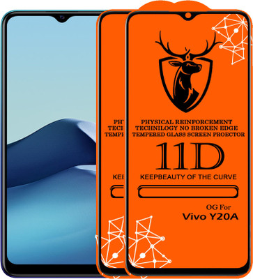 Express Buy Edge To Edge Tempered Glass for 11D Glass - Vivo Y20A(Pack of 2)