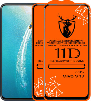 11D Edge To Edge Tempered Glass for 11D Glass - Vivo V17 (Pack Of 2)(Pack of 2)