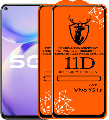 SBSPROTECTION Edge To Edge Tempered Glass for 11D Glass - Vivo Y51s(Pack of 2)