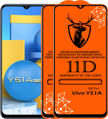 Express Buy Edge To Edge Tempered Glass for 11D Glass - Vivo Y51A(Pack of 2)