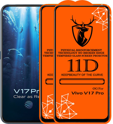 Express Buy Edge To Edge Tempered Glass for 11D Glass - Vivo V17 Pro(Pack of 2)