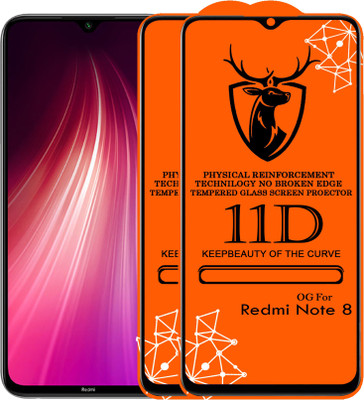 Express Buy Edge To Edge Tempered Glass for 11D Glass - Redmi NOTE 8(Pack of 2)