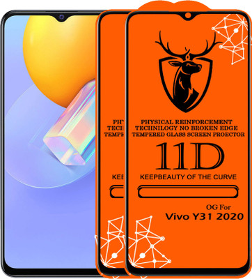 11D Edge To Edge Tempered Glass for Vivo Y31 2021 (Pack Of 2)(Pack of 2)