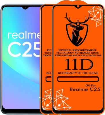 MT Guard Edge To Edge Tempered Glass for Realme C25(Pack of 2)