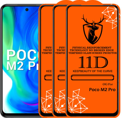 Express Buy Edge To Edge Tempered Glass for 11D Glass - Redmi POCO M2 PRO(Pack of 3)