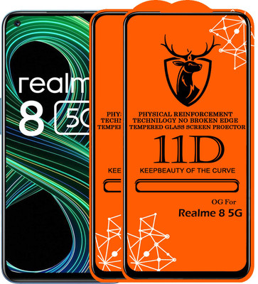 SBSPROTECTION Edge To Edge Tempered Glass for 11D Glass - Realme 8 5G(Pack of 2)