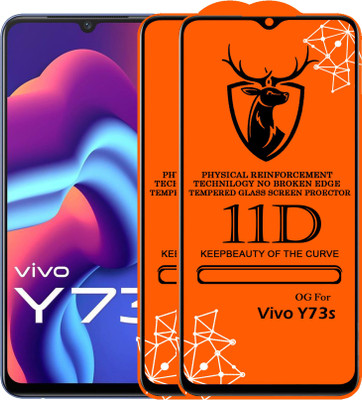 SBSPROTECTION Edge To Edge Tempered Glass for 11D Glass - Vivo Y73 2021(Pack of 2)