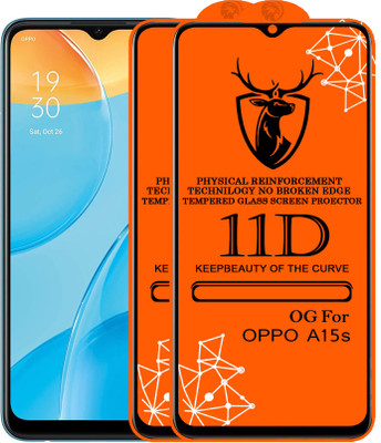 SBSPROTECTION Edge To Edge Tempered Glass for 11D Glass - oppo A15s(Pack of 2)