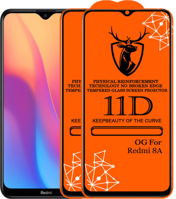 11D Edge To Edge Tempered Glass for 11D Glass - Redmi 8A (Pack Of 2)(Pack of 2)