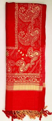 Kashmiri queen Wool Embroidered Women Shawl(Red)