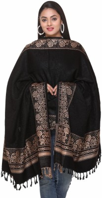 Kotan Wool Printed Women Shawl(Black)