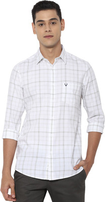 Allen Solly Men Checkered Casual White Shirt
