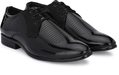 G L Trend Casual Party Wear Double Color tone Derby Lace Up Shoe for Men Party Wear For Men(Black)