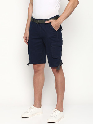 RUG WOODS Solid Men Dark Blue Regular Shorts