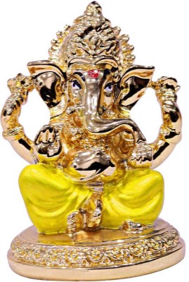 The Divine Tales Shree Ganesh Idol/ Murti for Home, Mandir /Home Décor, god murti for Pooja Room | Polyresin Idol of Ganesha with Golden Finish Decorative Showpiece  -  7 cm(Polyresin, Gold)
