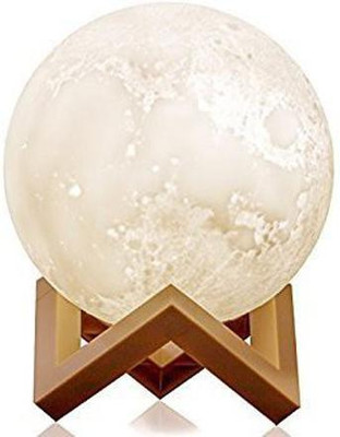 Connectwide Robotics 3D Moon Lamp India/Moon Shaped Lamp/Led Moon Lamp/Lunar Moonlight Lamp - 16 Colors Table Lamp