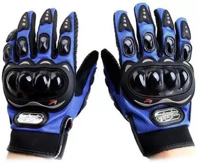 WHEETOYKART Heavy Duty Racing Riding Leather Motorcycle Gloves Riding Gloves Riding Gloves(Blue)