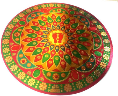 TANISHKA CREATIONS 20 cm Rangoli Sticker For Diwali Dacoration - Floor Sticker Removable Sticker(Pack of 1)