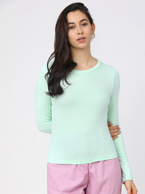 Tokyo Talkies Casual Solid Women Green Top