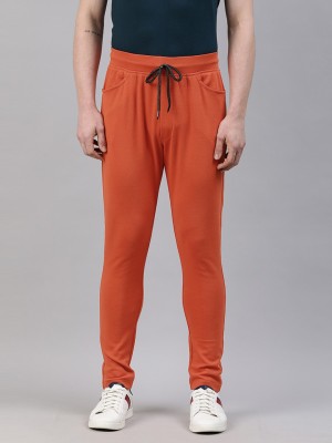 Yuvraah Solid Men Orange Track Pants