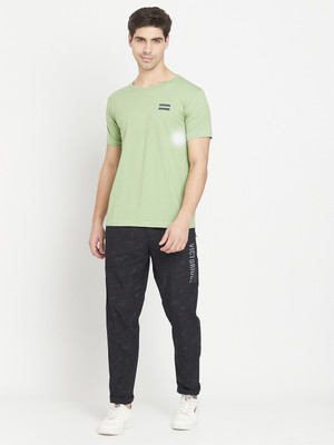 Octave Printed Men Black Track Pants