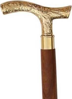 M I Enterprises M I Brass wooden stick for man and women Walking Stick