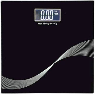 TRIVYOM Heavy Thick Tempered Glass With LCD Display Digital Weight Scale For Human Body[Black] Weighing Scale(Black)