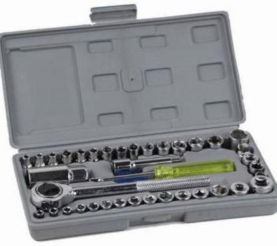 ALORNOR 40 PCS Combination Socket Wrench Set - 12 Hand Tool Kit 40Pc Multi Purpose Combination Socket Wrench Set Single Sided Socket Wrench(Pack of 1)