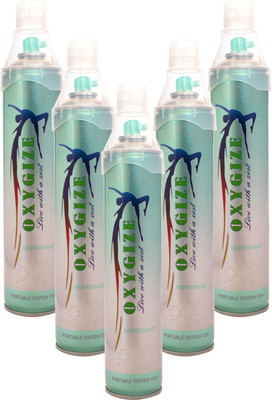 oxygize Oxygen Can Peppermint Flavor Canister With In-Built Mask (Each Can 150 Breaths Approx) Pack Of 5 Portable Portable Oxygen Can