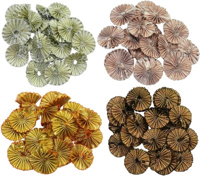 EmbroideryMaterial.com Gota Patti Flowers Appliques Patches for Embroidery and Craft Making Combo Multi Color Set, 4 Sizes, 100 Pieces