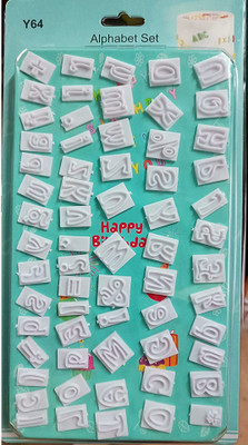Bakedude 64pcs DIY Characters-Upper&Lower Case Alphabet Letters Cookie Cutter Plastic Fondant Cutter Baking Mold Cake Decorating Tool Cookie Cutter(Pack of 26)
