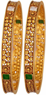 JFL - Jewellery for Less Copper Gold-plated Bangle Set(Pack of 2)