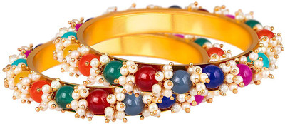 JFL - Jewellery for Less Brass Gold-plated Bangle Set(Pack of 2)