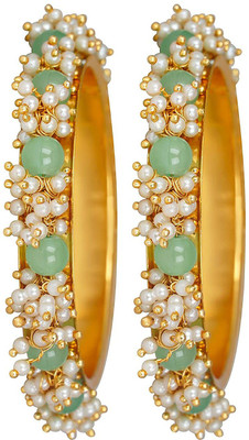 JFL - Jewellery for Less Copper Gold-plated Bangle Set(Pack of 2)