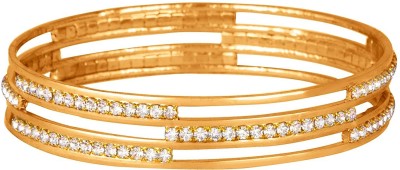 TAP Fashion Copper Cubic Zirconia Gold-plated Bangle