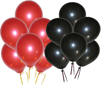 Ishant Creation Solid balloon1010 Balloon(Red, Black, Pack of 100)