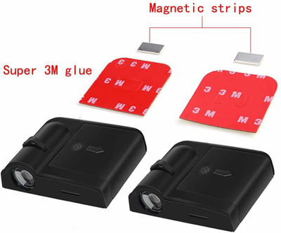 Automaze Wireless Car Welcome Logo Shadow Projector Ghost Lights Kit For C-ap America - Set of 2 Car Fancy Lights(Black)