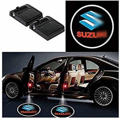 Automaze Wireless Car Welcome Logo Shadow Projector Ghost Lights Kit for Suzuki Cars (Pack of 2) Car Fancy Lights(Black)