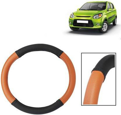 HOTRENZ Steering Cover For Maruti Alto 800(BLACK, ORENG, Leatherite)