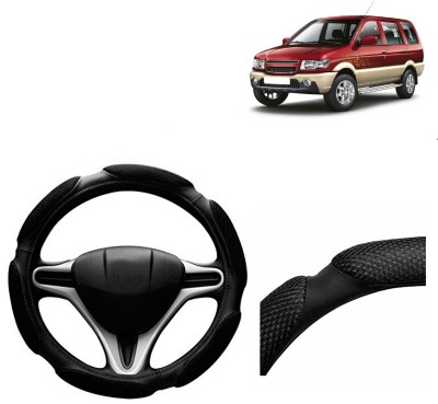 VOCADO Hand Stiched Steering Cover For Chevrolet Tavera(Black, Leatherite)