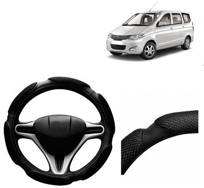VOCADO Hand Stiched Steering Cover For Chevrolet Enjoy(Black, Leatherite)