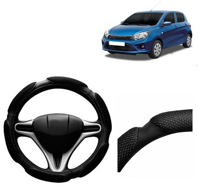 VOCADO Hand Stiched Steering Cover For Maruti Celerio(Black, Leatherite)