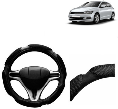VOCADO Hand Stiched Steering Cover For Volkswagen Polo(Black, Leatherite)