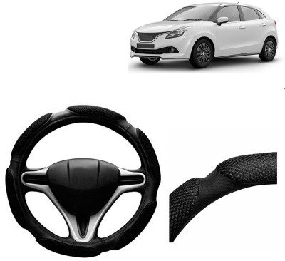 VOCADO Hand Stiched Steering Cover For Maruti Baleno(Black, Leatherite)